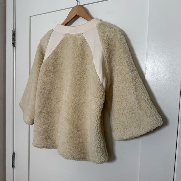 Heidi Merrick Sweater Womens Sz M Ivory Sherpa Long Sleeve Crew Neck Winter - Picture 6 of 12